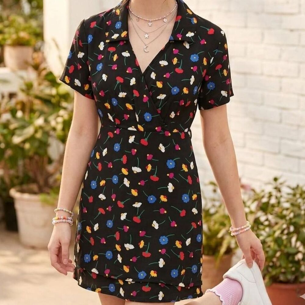 Vtg Floral Mini Dress – 90s Whimsigoth Cottagecore Retro party